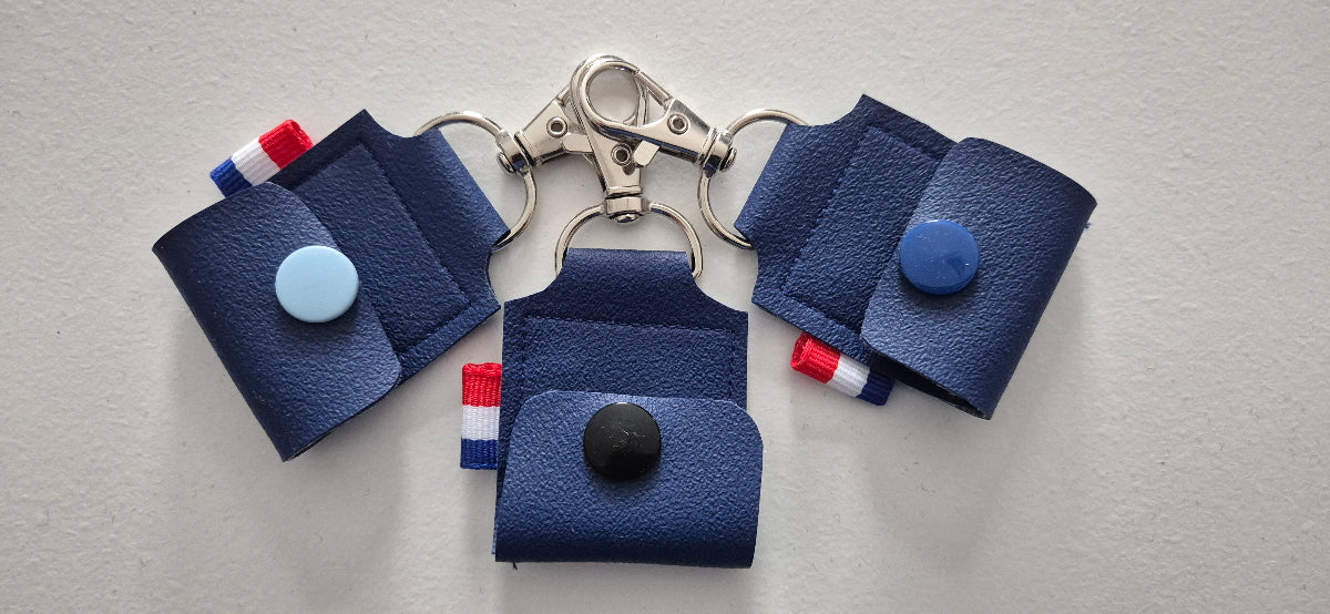 porte clé jeton bleu marine