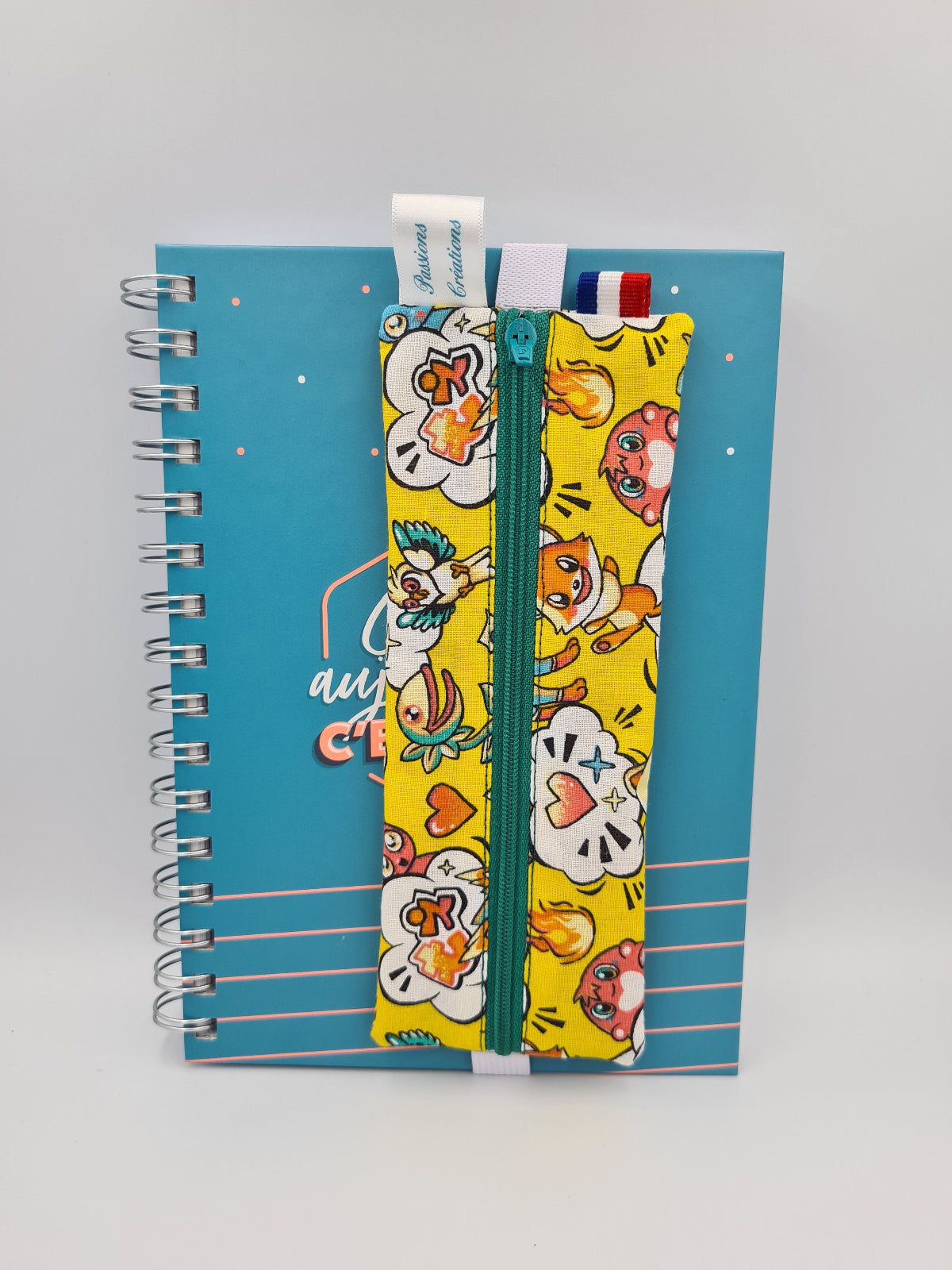 trousse pour carnet jaune kawaii japonais