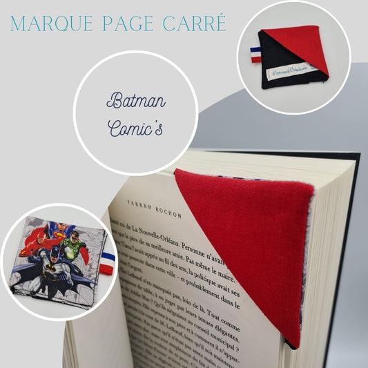 Marque page batman rouge gris et noir