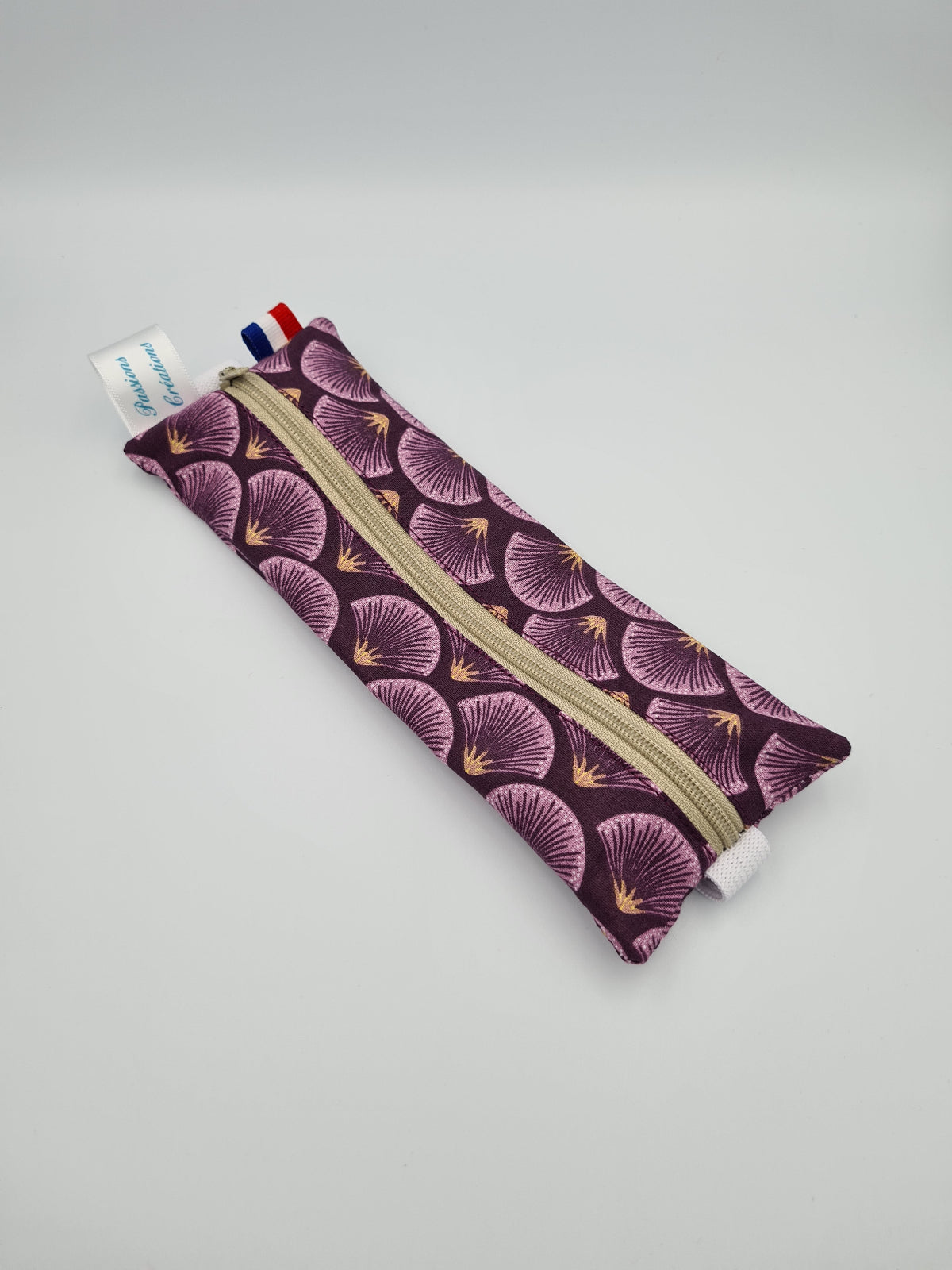 Trousse pour carnet eventail violet et or