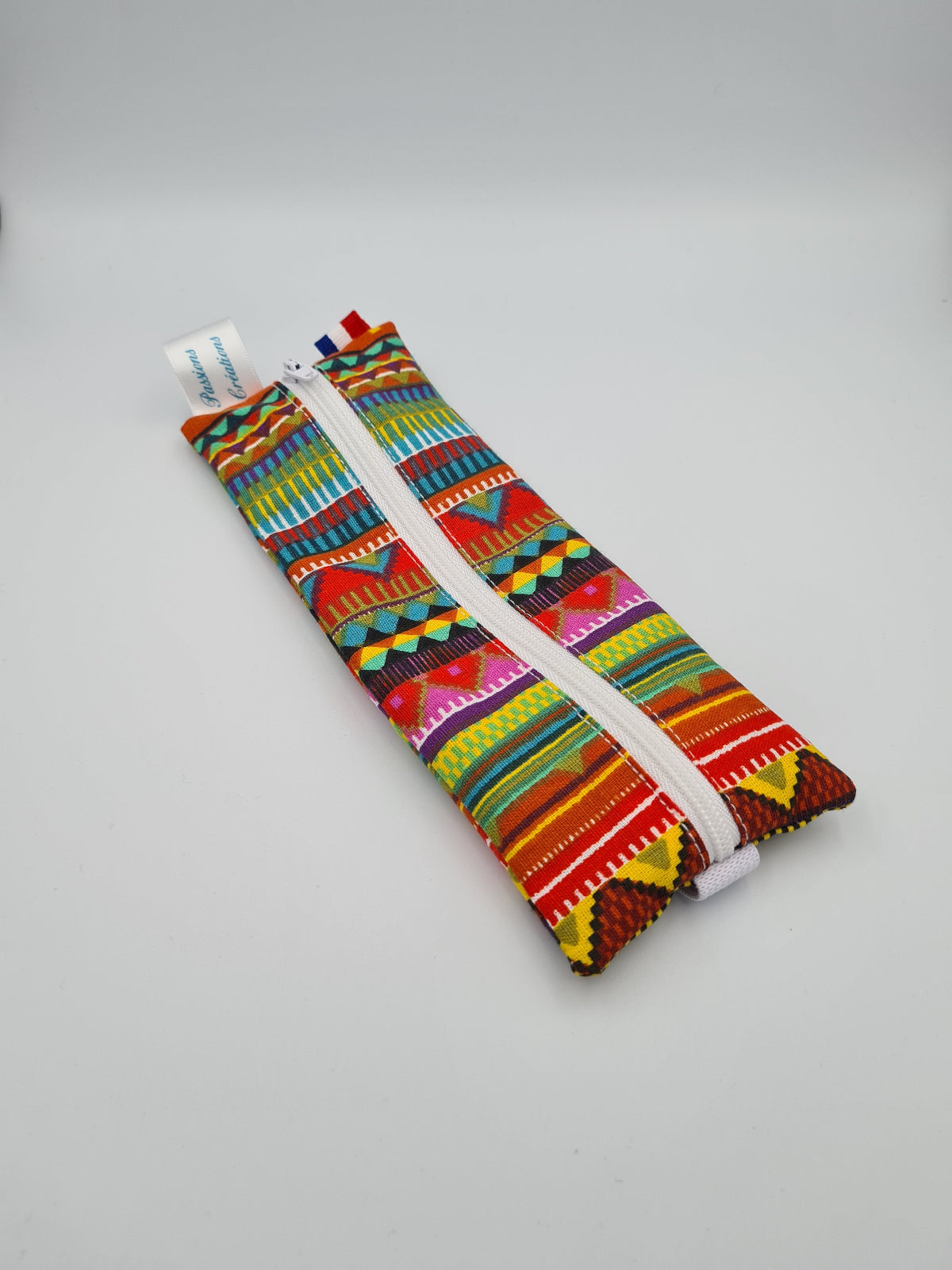 Trousse pour carnet motif géométrique multicolore
