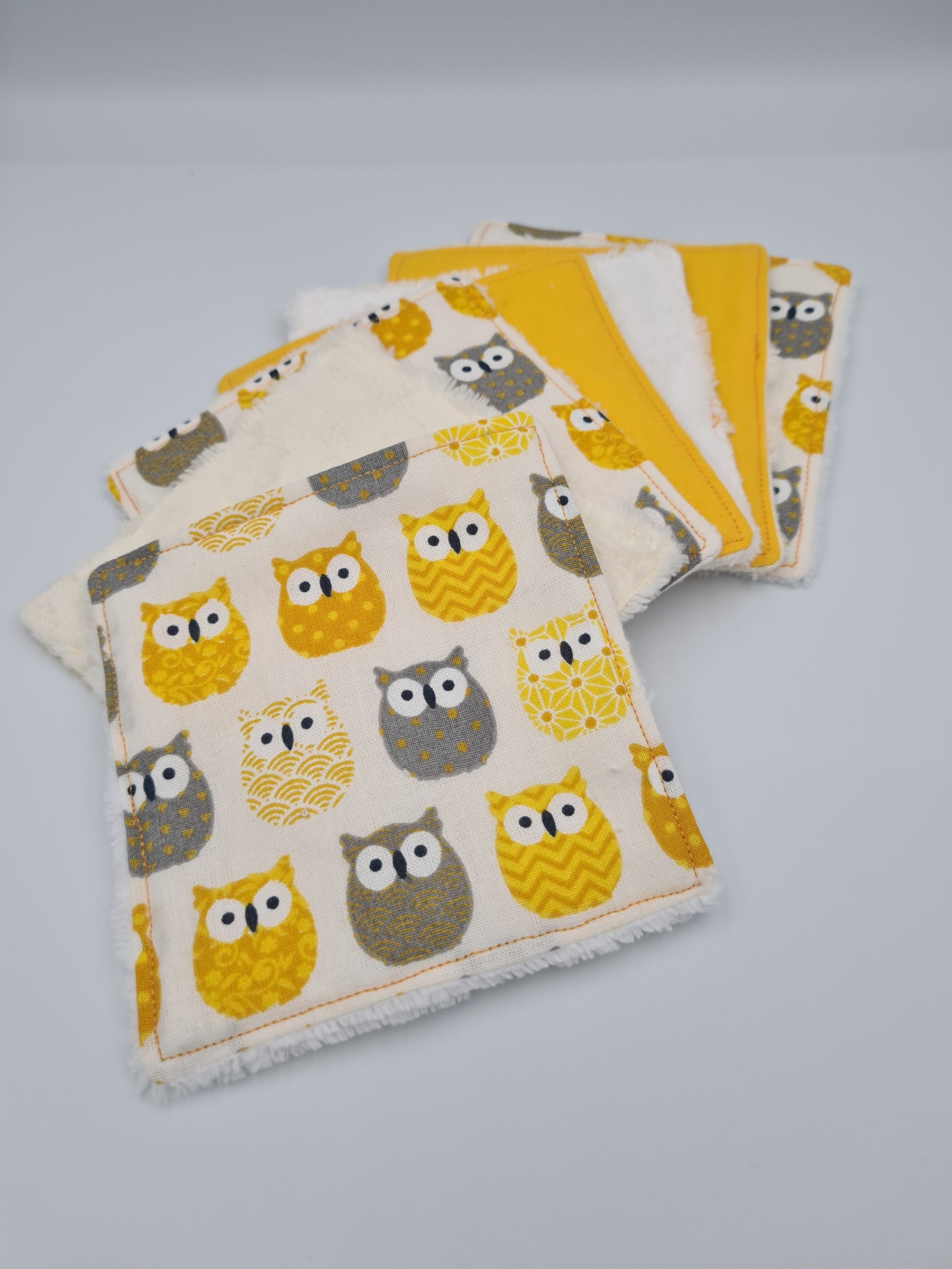 lingette hiboux jaune