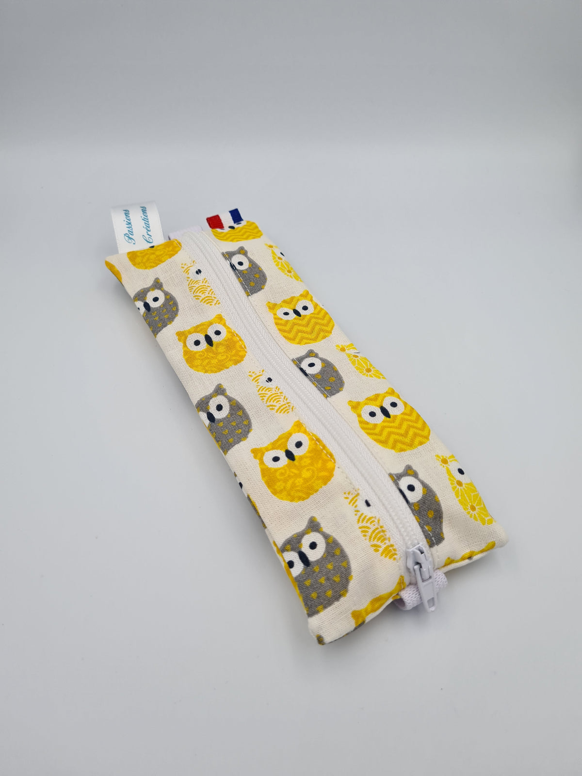 trousse pour carnet hiboux jaune