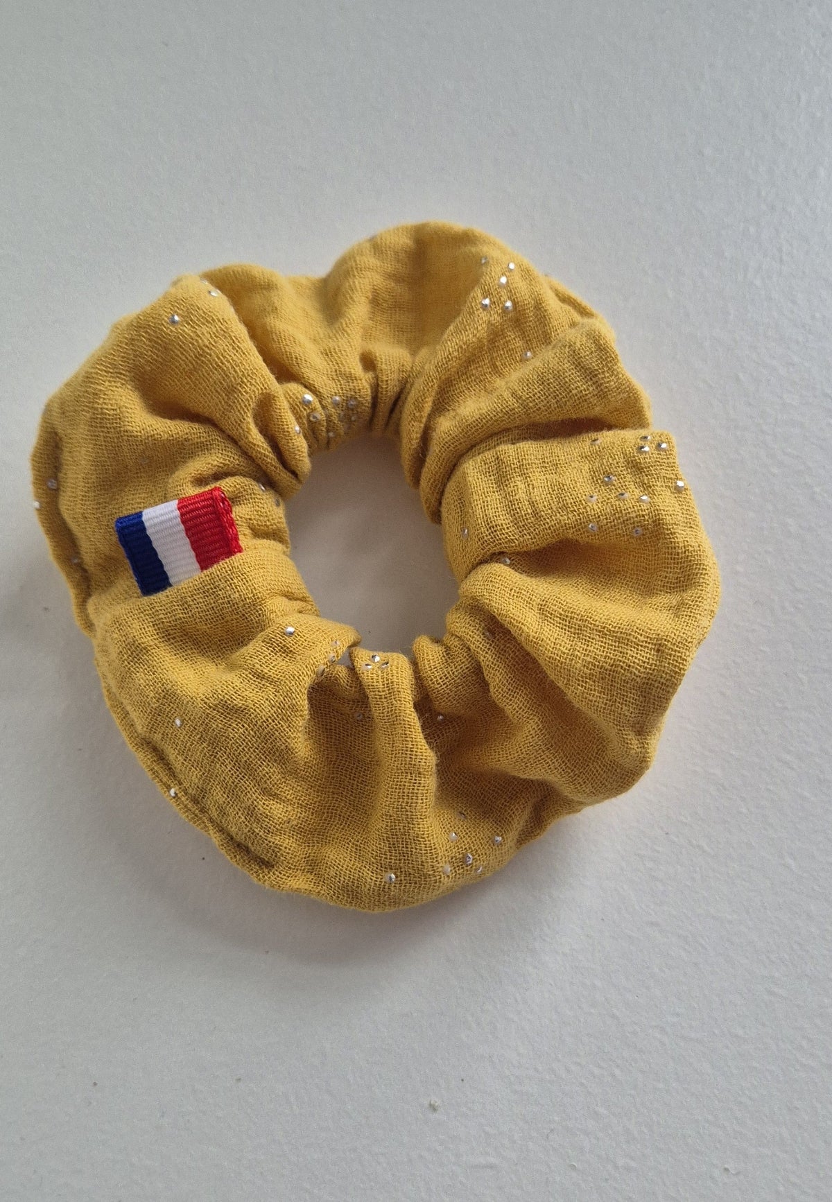 Chouchou double gaze jaune argent