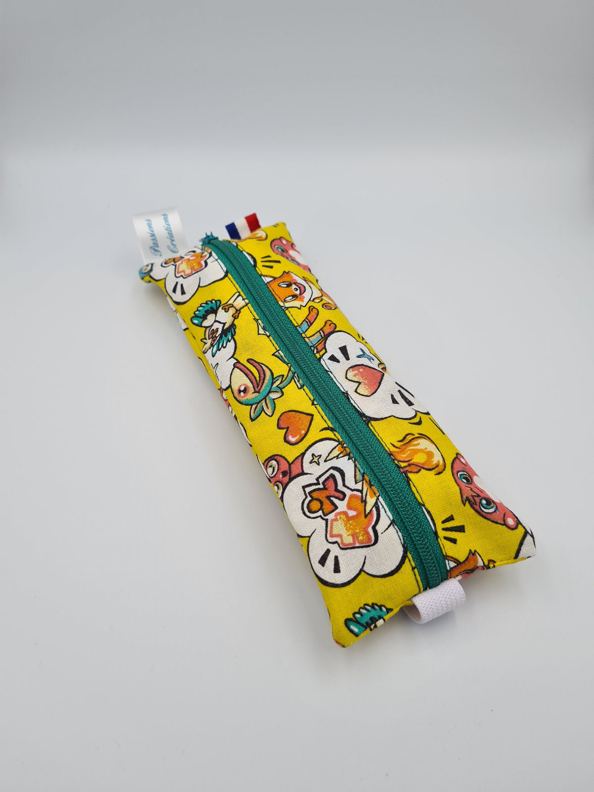 trousse pour carnet jaune motif kawaii japonais