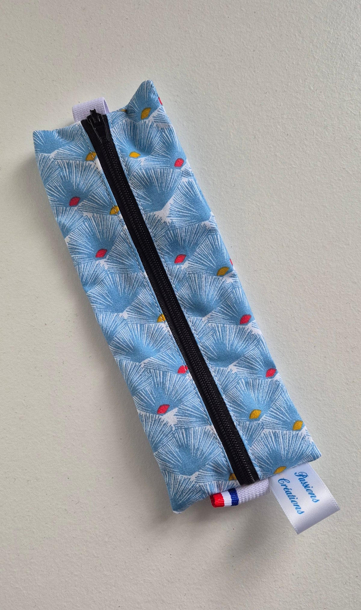 trousse pour carnet nautilus bleu fermeture éclair noire