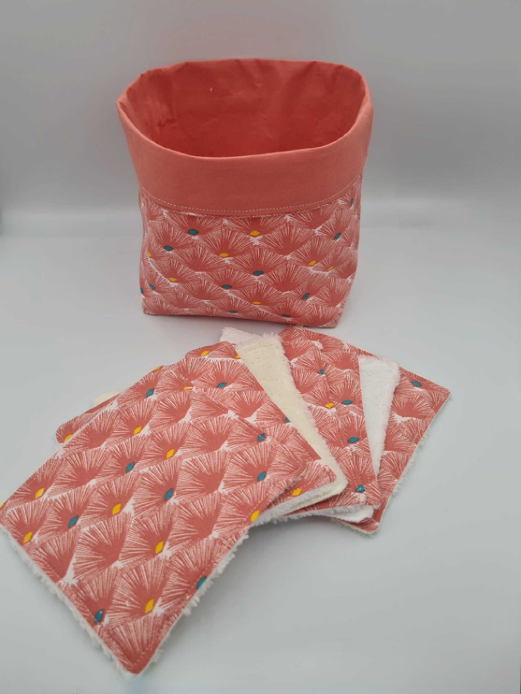 panière et lingettes lavable par 7 couleur orange